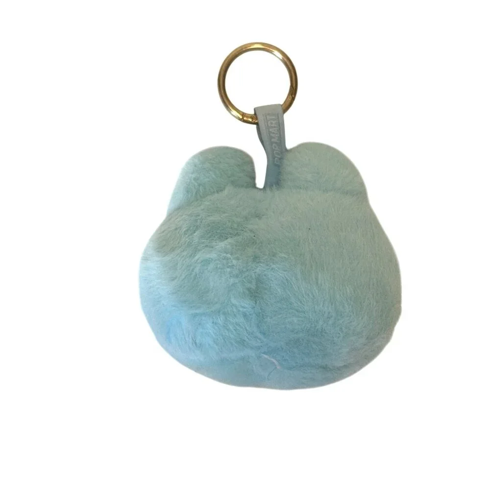 Labubu face keychain keyholder bag charm light blue Plush Toy Cute Doll Vinyl Do